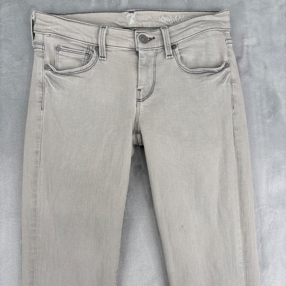 7 For All Mankind Straight Leg Jeans‎ Womens 26 (Fits 27x33) Grey Classic Preppy - Picture 3 of 10